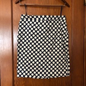 J.Crew polka dot pencil skirt